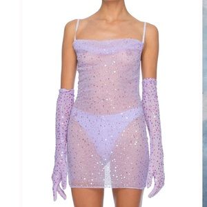 Dyspnea ms slinky mini dress in lavender/ lilac